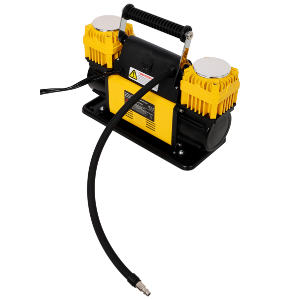 12V 双缸重型空气压缩机，带压力表的轮胎充气机，最大 150 PSI，适用于汽车、SUV、RV、卡车的轮胎充气泵-3