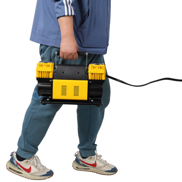 12V 双缸重型空气压缩机，带压力表的轮胎充气机，最大 150 PSI，适用于汽车、SUV、RV、卡车的轮胎充气泵-5