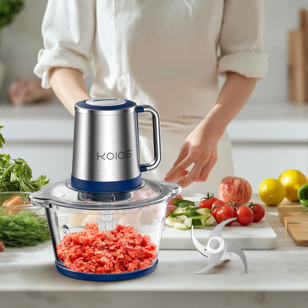 KOIOS AMJ-106 食物处理器 单刀单碗 蓝色，300W,120V/60Hz，带一组四叶刀.AMZ禁售周末不处理订单-5