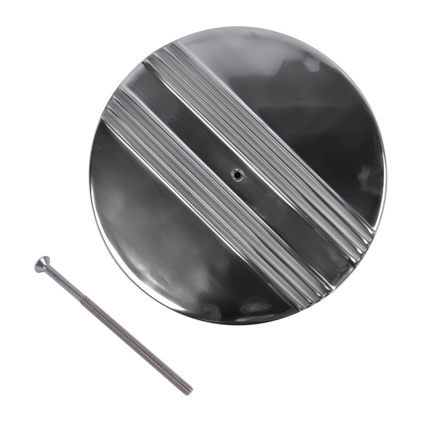 空气滤清器 14" x 3" Half Finned Aluminum Air Cleaner With Recessed Base and Paper Element Polished-4