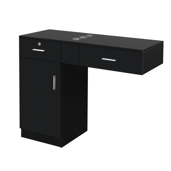 15 PCT E0 Particleboard Pitted Surface 2 Drawers 1 Lock 1 Door 3 Hair Dryer Salon Cabinet Black【Same code 63082170】-20