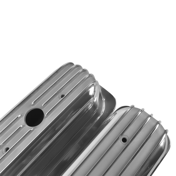气门室盖 Tall Aluminum Finned Vortec Valve Covers Polished Center Bolt for Chevy SBC 283 305 327 350 1987-1997-6