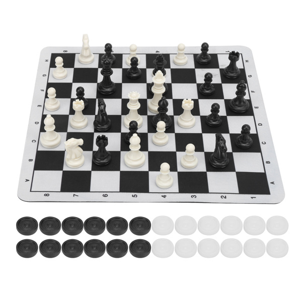 束口袋绒布袋便携鼠标垫棋盘国际象棋国际跳棋二合一套装-3
