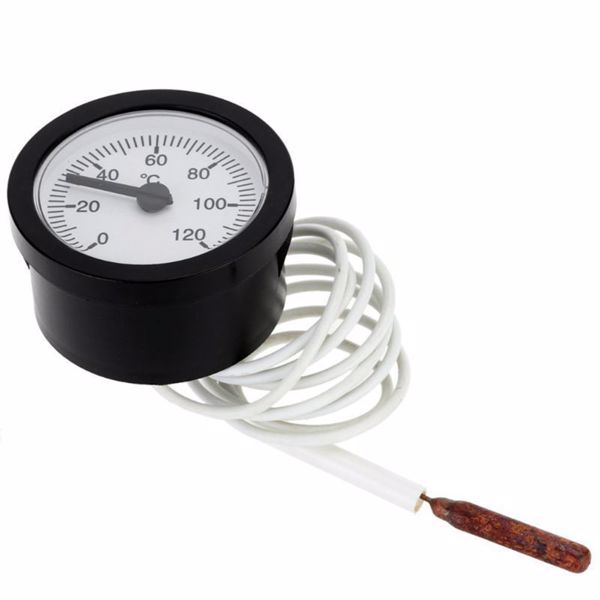 Dial Thermometer Capillary Temperature Gauge 0-120℃ water & 白色-5