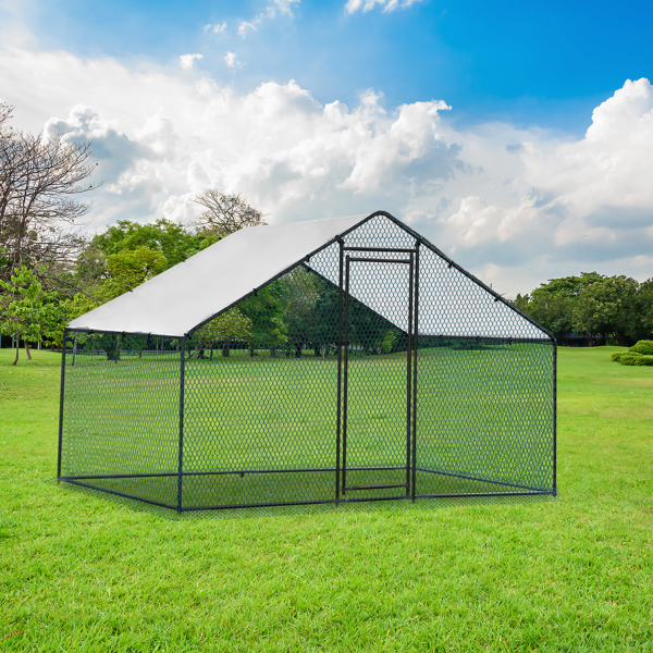2*3*2m/6.5x9.8x6.5 ft 黑色 尖顶 拼接 180gPE雨布 镀锌管 电泳 铁鸡兔笼-13