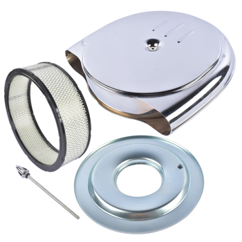 空气滤清器 Round Chrome Air Cleaner Steel Housing Silver with Paper Filter for 5 1/8\\" Neck