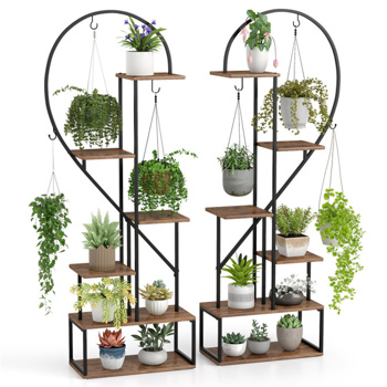 2PCS金属植物架，带6个金属钩 （amazon shipping-发货，WALMART禁止销售）