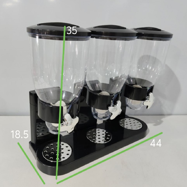 Triple Food Dispenser Cereal Containers Storage Container Dispenser Countertop For Candy Nut Grain Granola Snack-5