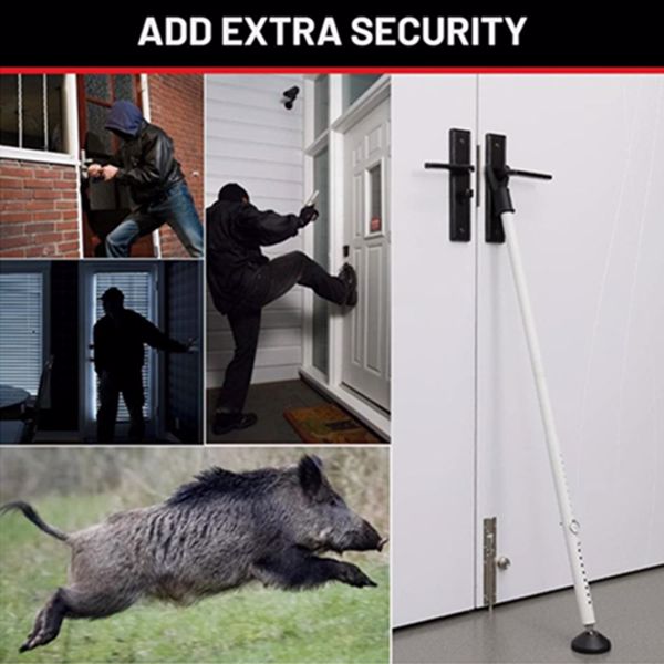 Tür Sicherheitsstange, Weiß 1-Pack Erweiterter Sicherheitsstange für Türen, Heavy Duty Türsicherung, Einstellbarer Balkontür Sicherung, Einbruchschutz Fenster, Tür Sicherheit für Zuhause, Wohnung-7