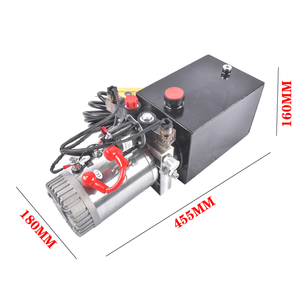 液压动力单元 6 Quart Hydraulic Pump Double Acting Dump Trailer Power Unit 12V DC 3200 PSI 2.0 GPM Flow Rate-12