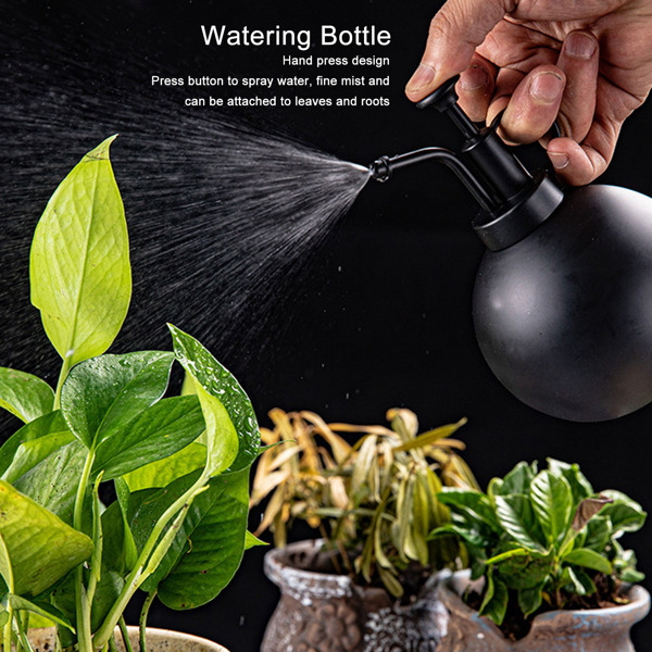 500ml Watering Pot Vintage Hand Press Spray Bottle Garden Balcony Accessory Black-4