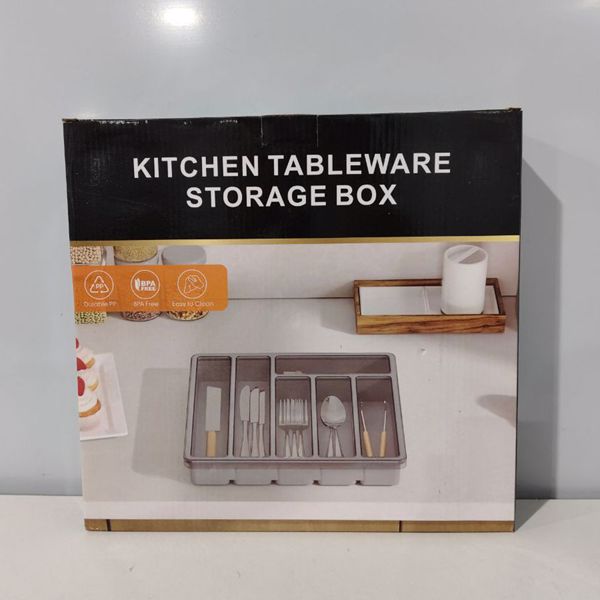 厨房抽屉盖餐具托盘Covered Utensil Tray Kitchen Drawer 带盖黑色-2