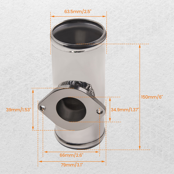 2.5英寸 63毫米 铝制泄压阀 BOV 适配器法兰 T 型管 FV RS 型-2