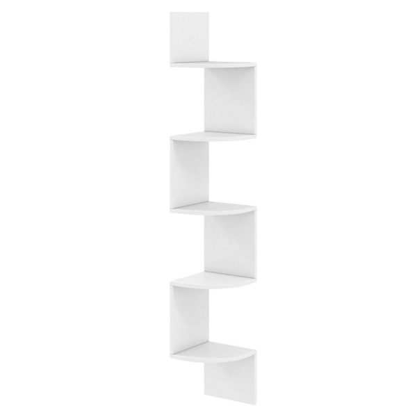 5-layer white wall mounted corner stand/bookshelf-3