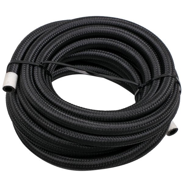 油管6AN 20FT Fuel Nylon Stainless Steel Braided Oil Hose Fittings AN6-2