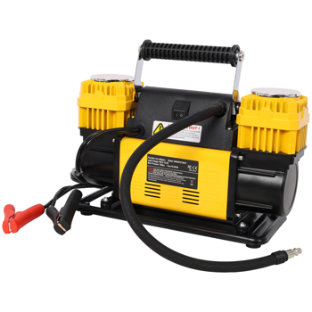 12V 双缸重型空气压缩机，带压力表的轮胎充气机，最大 150 PSI，适用于汽车、SUV、RV、卡车的轮胎充气泵