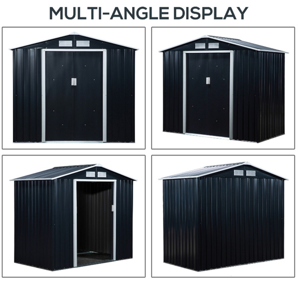 钢制仓库花园工具房7'x 4'白色-AS （ Amazon Shipping）（WalMart禁售）（周末不发货）-7