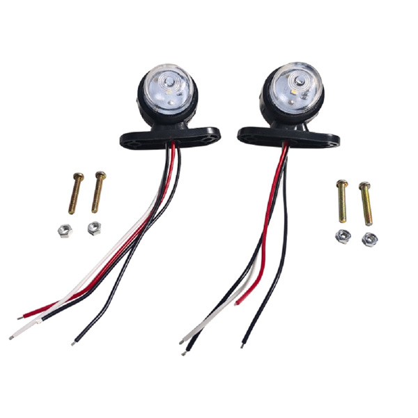 (4pcs) 小双面信号灯12V--24V货车边灯卡车边灯 白+红-2