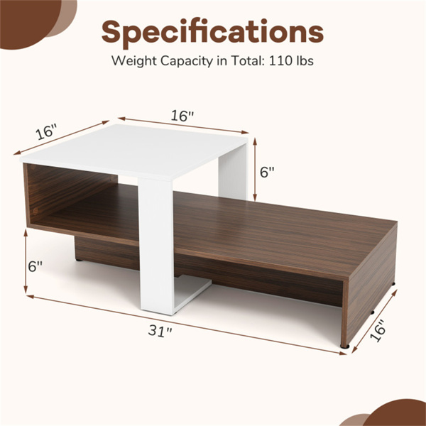 Double layered dual color coffee table-3