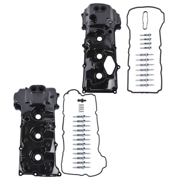 气门室盖 2PCS Left & Right Aluminum Engine Valve Cover w/ Gasket for 2015-2022 Ford Transit-150 250 350, 2015-2017 Ford Expedition Lincoln Navigator 3.5L V6-4