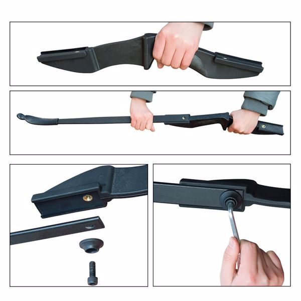 53"Takedown Recurve Bow Fiberglass Arrows Set 40lbs Archery Bow Hunting Shoot UK-5