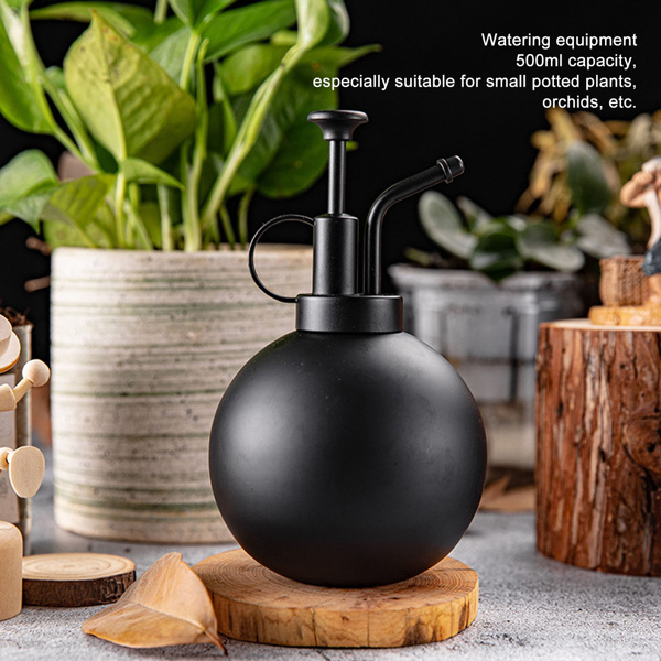 500ml Watering Pot Vintage Hand Press Spray Bottle Garden Balcony Accessory Black-6