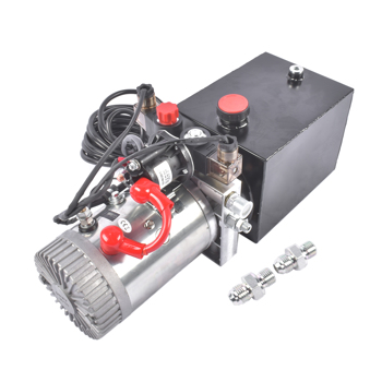 液压泵 4 Quart Hydraulic Power Unit Double Acting Pump 3200 PSI 12V DC Dump Trailer Hydraulic Pump SAE # 6