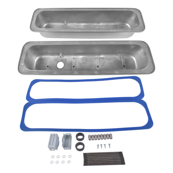 气门室盖 Tall Aluminum Finned Vortec Valve Covers Polished Center Bolt for Chevy SBC 283 305 327 350 1987-1997-5