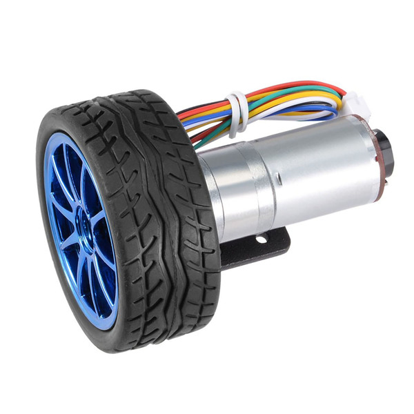 DIY Encoder Gear Motor with Mounting Bracket 65mm Wheel Kit for Smart Car Robot DC12V(1000RPM)-4