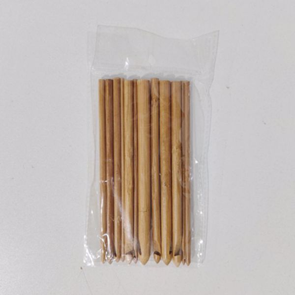编织毛衣针竹钩针圆钩针竹钩针套装 竹钩针 竹针 毛线针 3.0-10.0共 12支一套-4