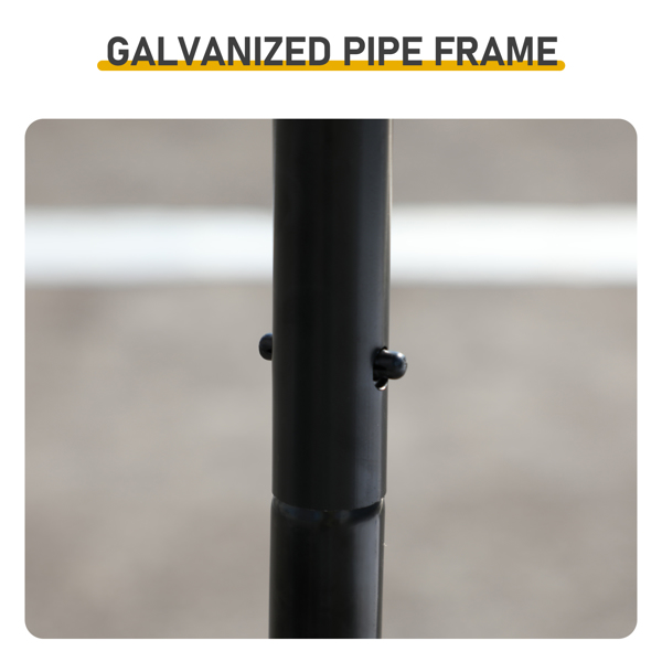 3*3*2m/9.8x9.8x6.5 ft 黑色 尖顶 拼接 180gPE雨布 镀锌管 电泳 铁鸡兔笼-9