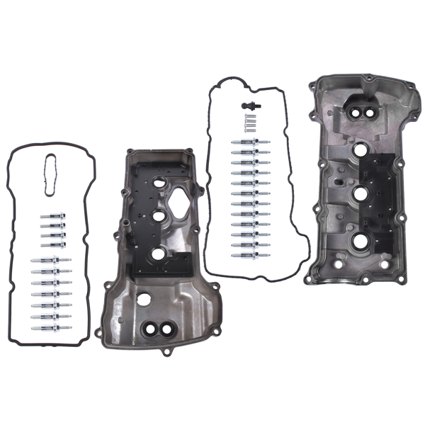 气门室盖 2PCS Left & Right Aluminum Engine Valve Cover w/ Gasket for 2015-2022 Ford Transit-150 250 350, 2015-2017 Ford Expedition Lincoln Navigator 3.5L V6-8