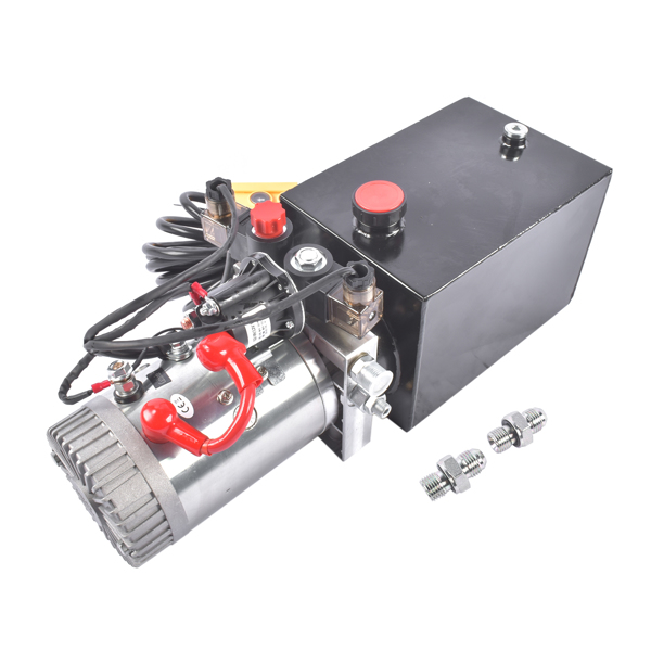 液压动力单元 6 Quart Hydraulic Pump Double Acting Dump Trailer Power Unit 12V DC 3200 PSI 2.0 GPM Flow Rate-2