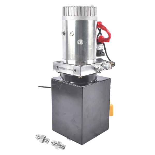 液压泵 4 Quart Hydraulic Power Unit Double Acting Pump 3200 PSI 12V DC Dump Trailer Hydraulic Pump SAE # 6-5