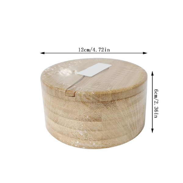 Bamboo Salt Cellar， Salt Container-4