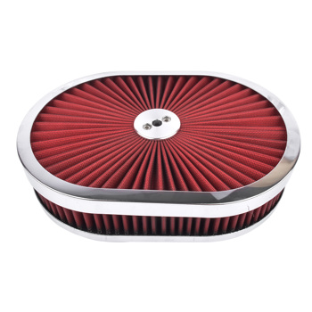 空气滤清器 12″ x 2\\'\\' Oval Air Cleaner Super Flow Washable Element Red for Chevy Ford Classic 5-1/8 Carb Neck 4 Barrel