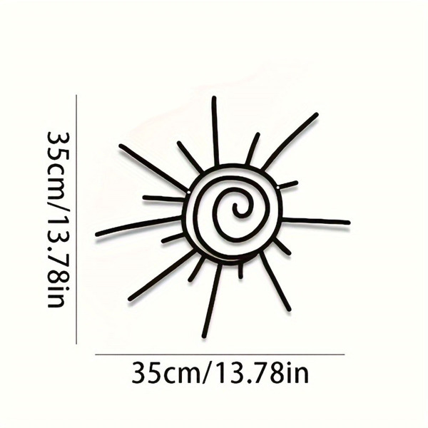 Grand Sophisticated Metal Sun Wall Art - Transverse Style. Beach Decor. Exterior Wall Hanger. Tough Metal Material-2
