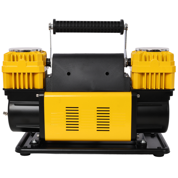 12V 双缸重型空气压缩机，带压力表的轮胎充气机，最大 150 PSI，适用于汽车、SUV、RV、卡车的轮胎充气泵-12