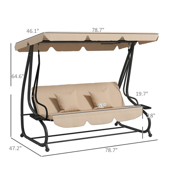 Outdoor Patio Swing Chair ( Amazon Shipping)（ Prohibited by WalMart ）-3