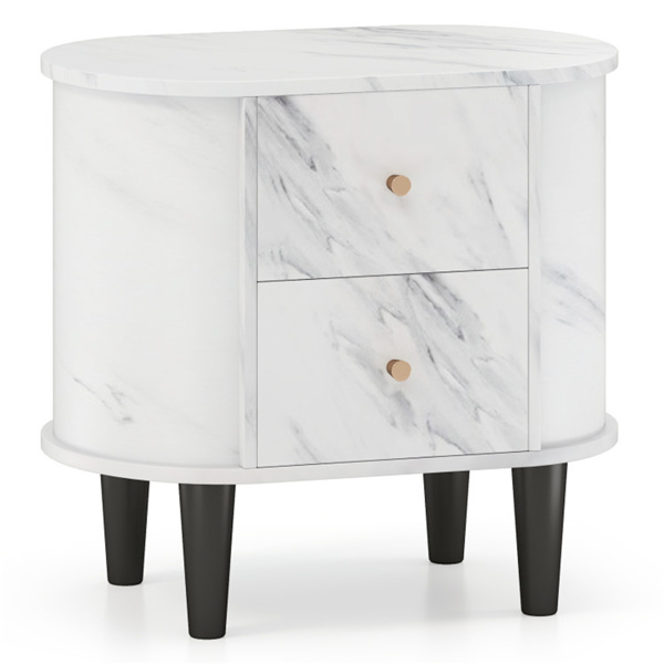 White Nightstand with Drawers  -4