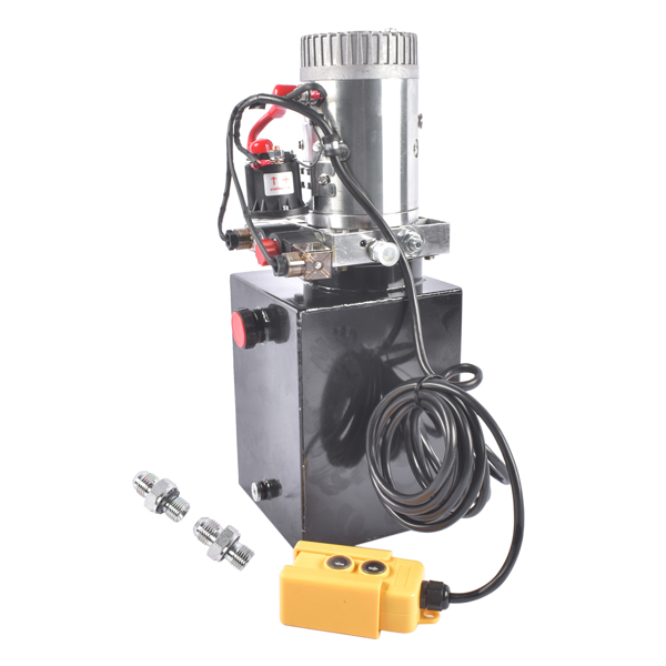  液压泵 8 Quart Double Acting Hydraulic Power Unit Dump Trailer Hydraulic Pump 12V DC 3200 PSI SAE #6-2