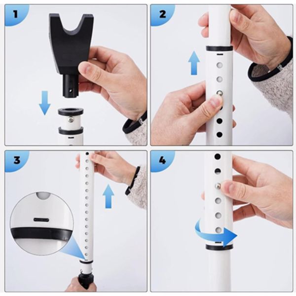 Tür Sicherheitsstange, Weiß 1-Pack Erweiterter Sicherheitsstange für Türen, Heavy Duty Türsicherung, Einstellbarer Balkontür Sicherung, Einbruchschutz Fenster, Tür Sicherheit für Zuhause, Wohnung-10