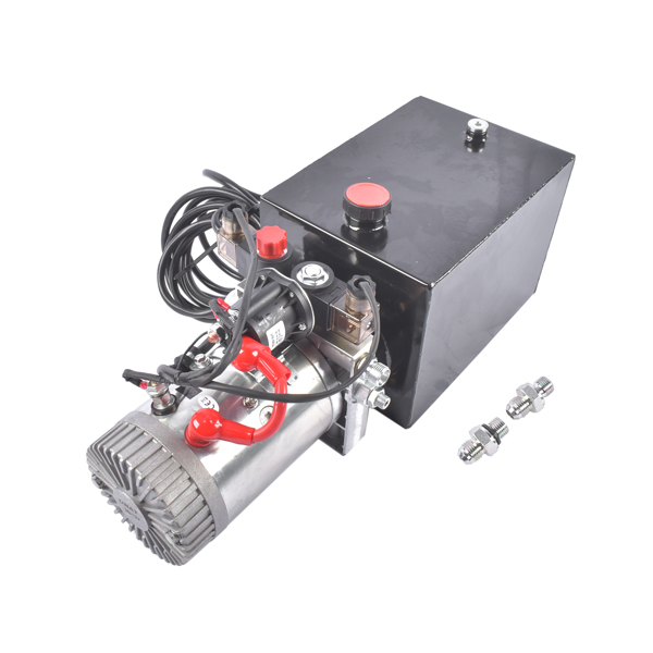  液压泵 8 Quart Double Acting Hydraulic Power Unit Dump Trailer Hydraulic Pump 12V DC 3200 PSI SAE #6-5