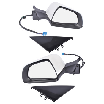 后视镜 New Left+Right Driver+Passenger Side Mirror Power Fold Heated White for Tesla Model 3 M3 2017-2023 ABS Plastic Side View 13PIN Memory Recall Power Glass Adjusted 51167177128