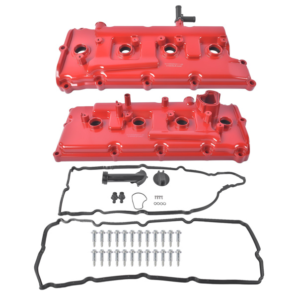 气门室盖 Pair of Left and Right Engine Valve Cover w/ Gasket for Infiniti FX45 M45 Q45 2002-2010 13264AR010 Red 2Pcs-1