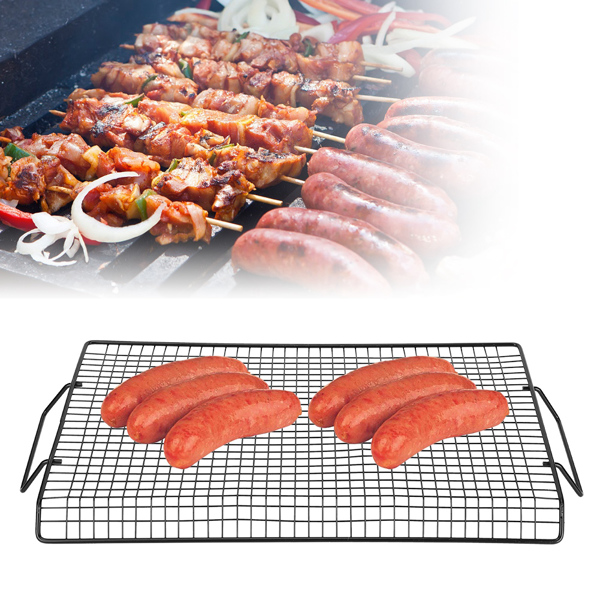 双耳不粘漆烧烤网 方形网片 BBQ户外烧烤片-3