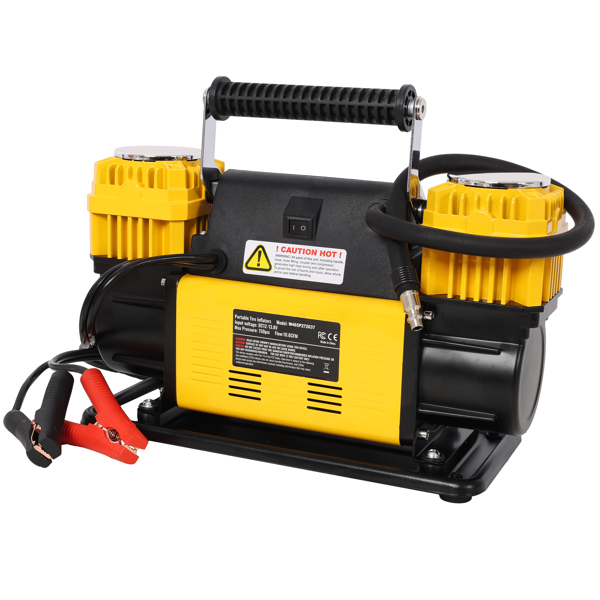 12V 双缸重型空气压缩机，带压力表的轮胎充气机，最大 150 PSI，适用于汽车、SUV、RV、卡车的轮胎充气泵-11