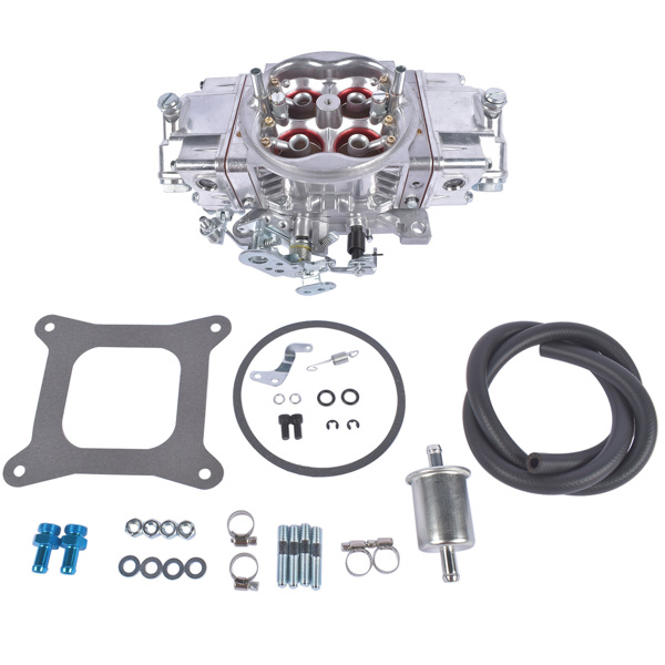 化油器 Billet Aluminum 4 Barrel Double Pumper Race Carburetor 650 CFM BR-67199 Gasoline Square Bore No Choke Mechanical Down-Leg Silver-1