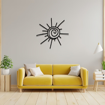 Grand Sophisticated Metal Sun Wall Art - Transverse Style. Beach Decor. Exterior Wall Hanger. Tough Metal Material