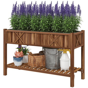 高架花园床/木制花盆 /木材种植箱（周末不发货）（ Amazon Shipping）（WalMart禁售）